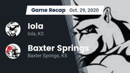 Recap: Iola  vs. Baxter Springs   2020