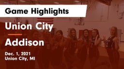 Union City  vs Addison Game Highlights - Dec. 1, 2021