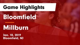 Bloomfield  vs Millburn  Game Highlights - Jan. 10, 2019