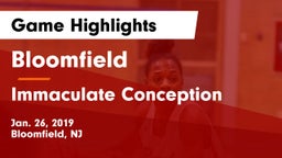 Bloomfield  vs Immaculate Conception  Game Highlights - Jan. 26, 2019