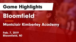 Bloomfield  vs Montclair Kimberley Academy Game Highlights - Feb. 7, 2019