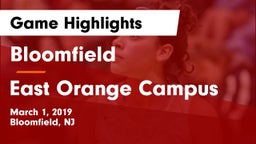 Bloomfield  vs East Orange Campus  Game Highlights - March 1, 2019