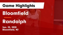 Bloomfield  vs Randolph  Game Highlights - Jan. 25, 2020