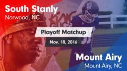 Matchup: South Stanly vs. Mount Airy  2016