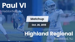 Matchup: Paul VI  vs. Highland Regional  2018