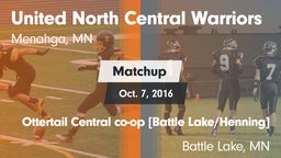 Matchup: United North Central vs. Ottertail Central co-op [Battle Lake/Henning]  2016