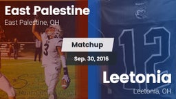 Matchup: East Palestine vs. Leetonia  2016