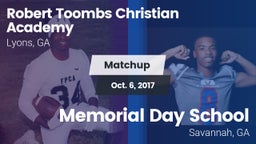 Matchup: Robert Toombs  vs. Memorial Day School 2017