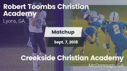 Matchup: Robert Toombs  vs. Creekside Christian Academy 2018
