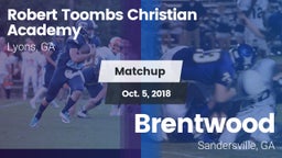 Matchup: Robert Toombs  vs. Brentwood  2018