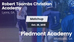 Matchup: Robert Toombs  vs. Piedmont Academy  2018
