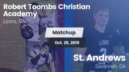 Matchup: Robert Toombs  vs. St. Andrews  2019
