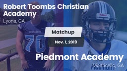 Matchup: Robert Toombs  vs. Piedmont Academy  2019