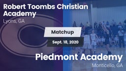 Matchup: Robert Toombs  vs. Piedmont Academy  2020