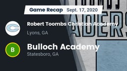 Recap: Robert Toombs Christian Academy  vs. Bulloch Academy 2020