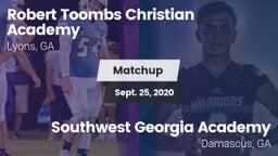 Matchup: Robert Toombs  vs. Southwest Georgia Academy  2020