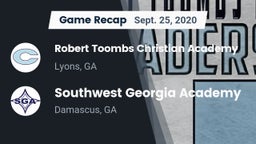 Recap: Robert Toombs Christian Academy  vs. Southwest Georgia Academy  2020