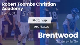 Matchup: Robert Toombs  vs. Brentwood  2020