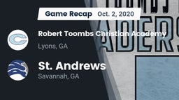 Recap: Robert Toombs Christian Academy  vs. St. Andrews  2020