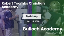 Matchup: Robert Toombs  vs. Bulloch Academy 2020