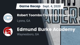 Recap: Robert Toombs Christian Academy  vs. Edmund Burke Academy  2020