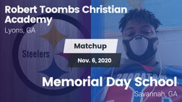 Matchup: Robert Toombs  vs. Memorial Day School 2020