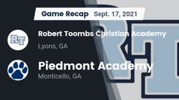 Recap: Robert Toombs Christian Academy  vs. Piedmont Academy  2021