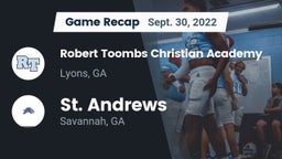 Recap: Robert Toombs Christian Academy  vs. St. Andrews  2022