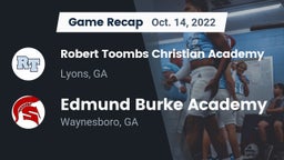 Recap: Robert Toombs Christian Academy  vs. Edmund Burke Academy  2022