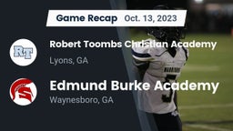 Recap: Robert Toombs Christian Academy  vs. Edmund Burke Academy  2023