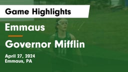 Emmaus  vs Governor Mifflin   Game Highlights - April 27, 2024
