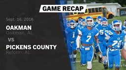 Recap: Oakman  vs. Pickens County  2016