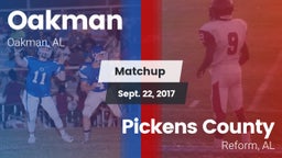 Matchup: Oakman vs. Pickens County  2017