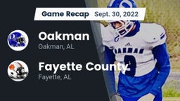Recap: Oakman  vs. Fayette County  2022