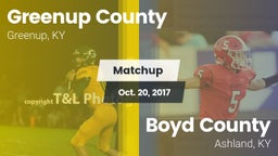 Matchup: Greenup County vs. Boyd County  2017