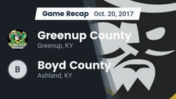 Recap: Greenup County  vs. Boyd County  2017