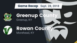 Recap: Greenup County  vs. Rowan County  2018