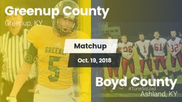 Matchup: Greenup County vs. Boyd County  2018