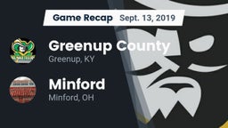 Recap: Greenup County  vs. Minford  2019