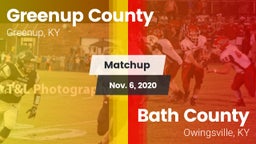 Matchup: Greenup County vs. Bath County  2020