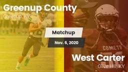 Matchup: Greenup County vs. West Carter  2020