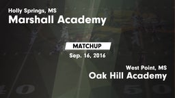 Matchup: Marshall Academy vs. Oak Hill Academy  2016