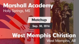 Matchup: Marshall Academy vs. West Memphis Christian  2016