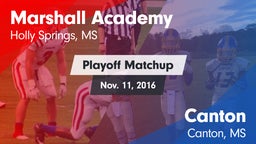 Matchup: Marshall Academy vs. Canton  2016