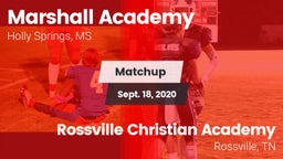 Matchup: Marshall Academy vs. Rossville Christian Academy  2020