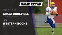 Recap: Crawfordsville  vs. Western Boone  2016