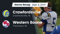 Recap: Crawfordsville  vs. Western Boone  2019