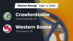 Recap: Crawfordsville  vs. Western Boone  2020