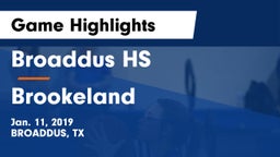 Broaddus HS vs Brookeland  Game Highlights - Jan. 11, 2019