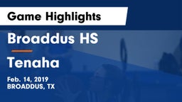 Broaddus HS vs Tenaha  Game Highlights - Feb. 14, 2019